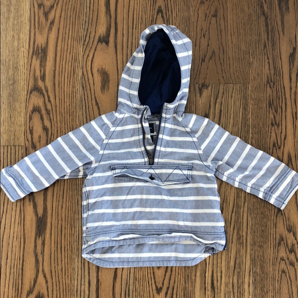BabyGap blue and white striped hooded jacket